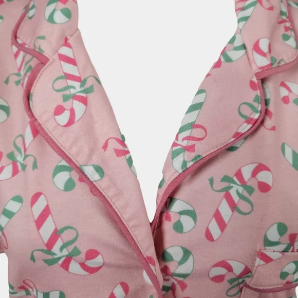Glitz & Glam Pink Candy Cane Print Sleep Shorts Set Size XL - Picture 4 of 13